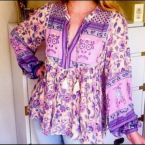 Spell Portobello Blouse in Lavender Sz Medium
